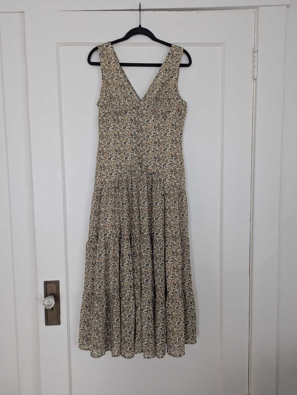 Anthropologie Green Floral Maxi Dress - Picture 3 of 5